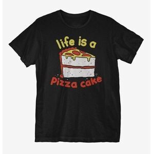 Hot Topic life is a pizza cake Black T-Shirt Size XXL